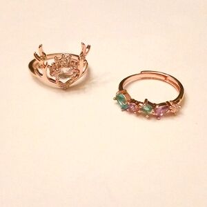 S925 stamped bundle of rose gold rings